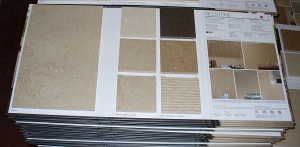 Samples tiles assembled with automatic machine for gluing
